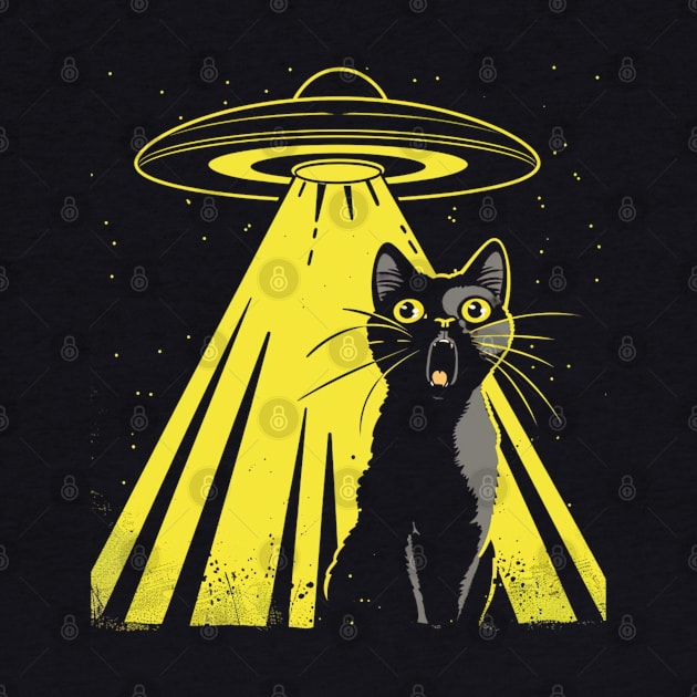 Shocked Cat and UFO Invasion by OscarVanHendrix